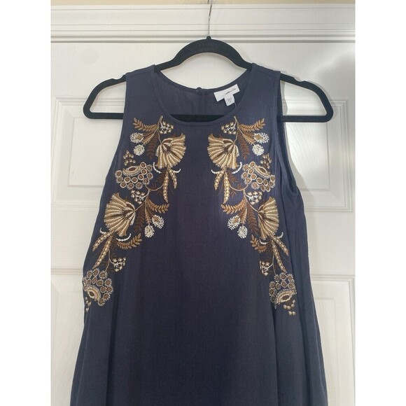 J.Jill Womens Embroidered Navy Floral Tank Size XS NWT - Picture 4 of 7